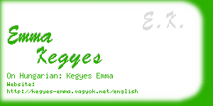 emma kegyes business card